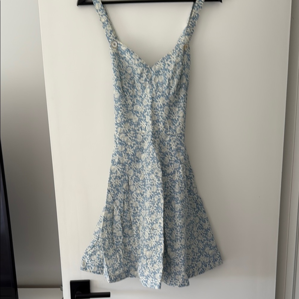 Floral Blue and White Dress